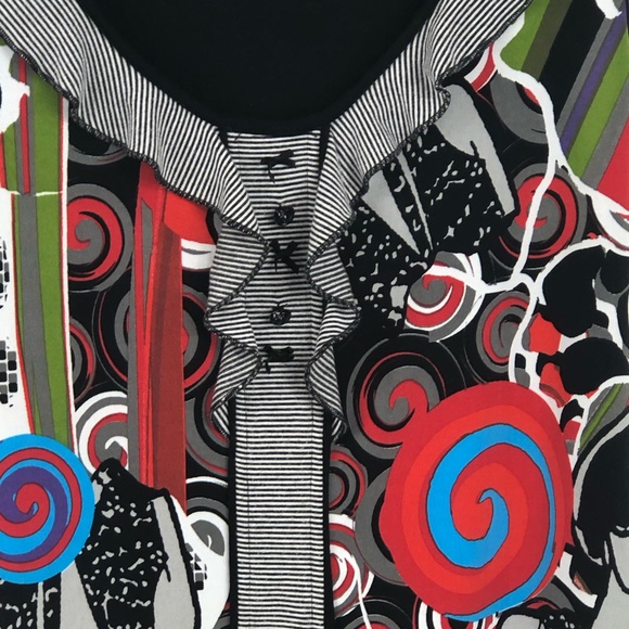 Zoe Black & Bright Mixed Material Sleeveless Top - Picture 2 of 6